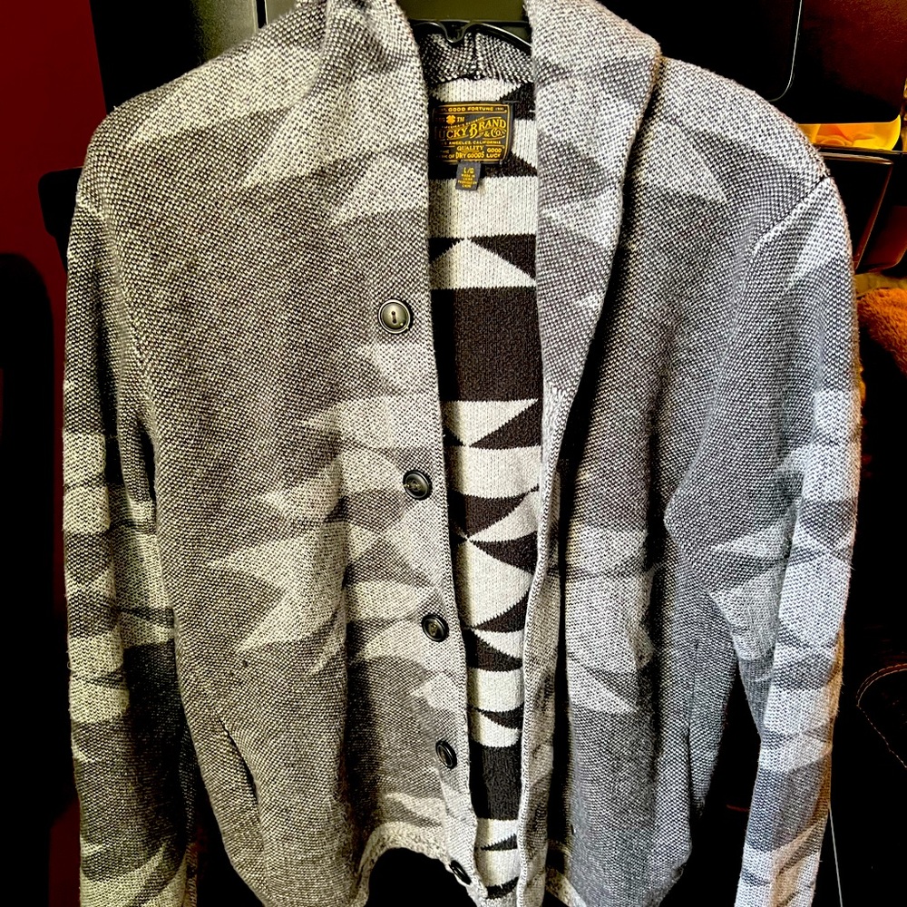 Lucky Brand Gray Geometric Men's Sweater